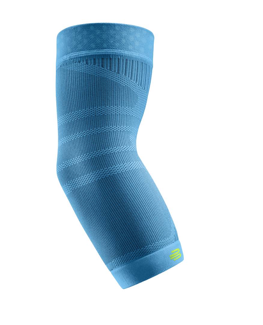 Bauerfeind Sports Compression Elbow Support in der Farbe Rivera. Diese Ellenbogenbandage bietet gezielte Kompression und Stabilität, um Verletzungen beim Sport vorzubeugen und die Leistung zu verbessern.