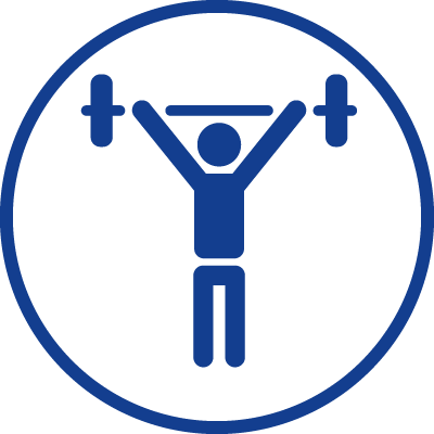 Symbol eines Menschen der eine Hantel hebtFitness Symbol